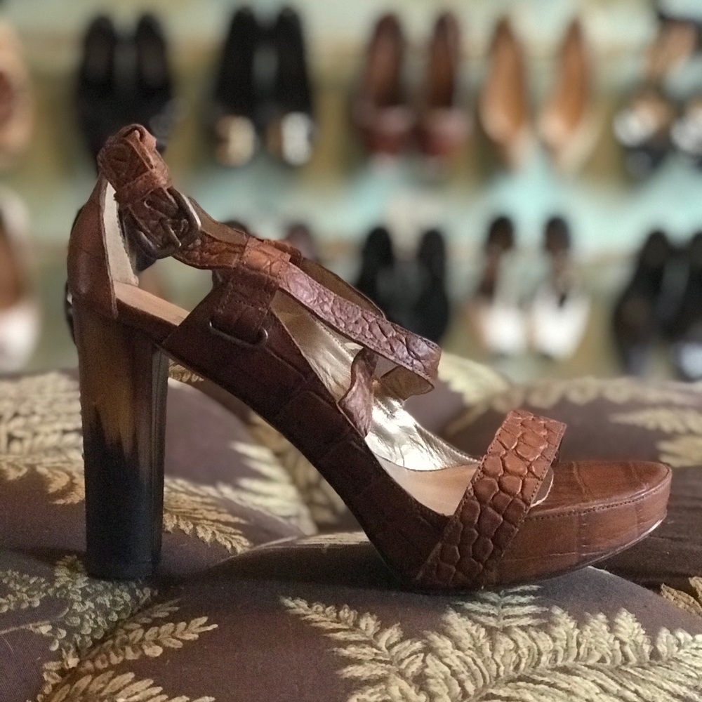 Stuart Weitzman Safari Tortoise Strappy Sandals - image 1